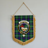 MacDonald of the Isles Hunting Modern Tartan Crest Wall Hanging Banner - Wood Pole